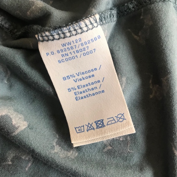 Boden Sylvia Dress US 10L tall Floral Jersey Knit Wrap Blue green midi stretchy - Picture 7 of 8